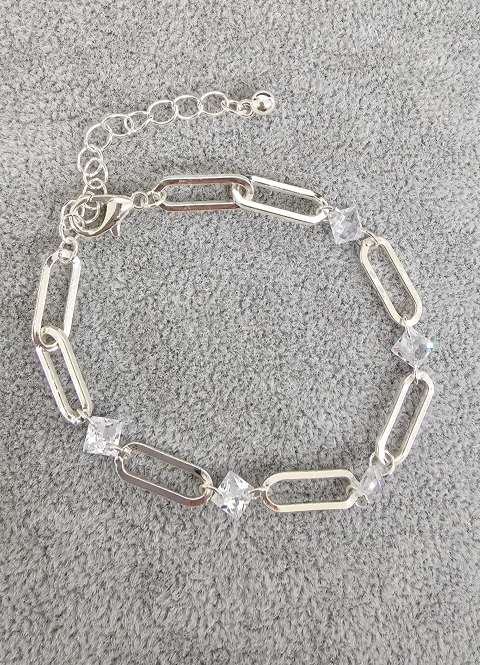 Large Link Cubic Zirconia Bracelet